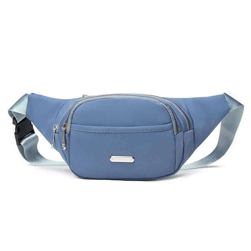 Unisex 3-Zipper Pockets for Running Hiking Travel Workout Outdoor Sport Waist Belt Fanny Pack Crossbody Bags for Women