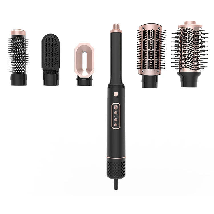 Hot air Comb-blower 110-220 Volts Temperature Control Hair Dryer Brush Attachments for 4c Hair