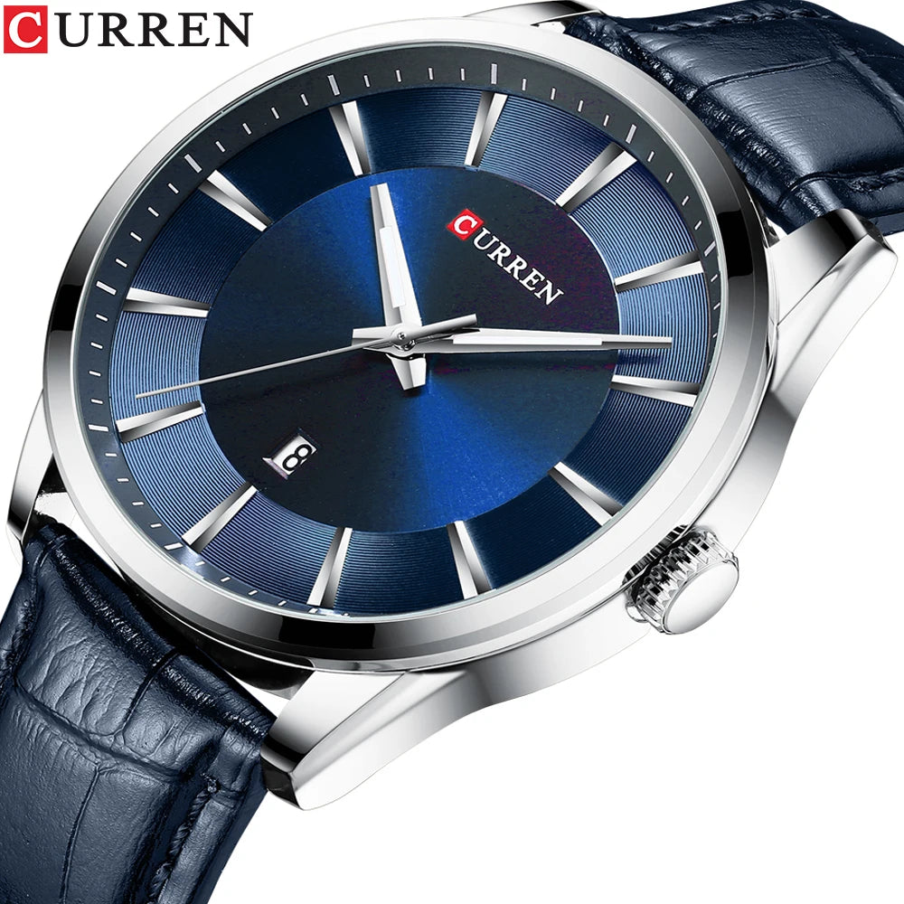 CURREN 8365 Men Watch Waterproof Date Leather Mens Watches Luxury Reloj Hombre Quartz Wristwatch Male Luminous Man Clock
