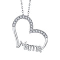 YH JEWELLERY 925 Sterling Silver Heart Necklace Fine Jewelry 'I Love You Forever Mom' with Zircon Wedding Mother's Day Gift