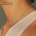 EManco Stainless Steel Octagonal Chain Snake Bone Simple Europe United States 18K Gold Plated Fashion Pendant Necklace Gift