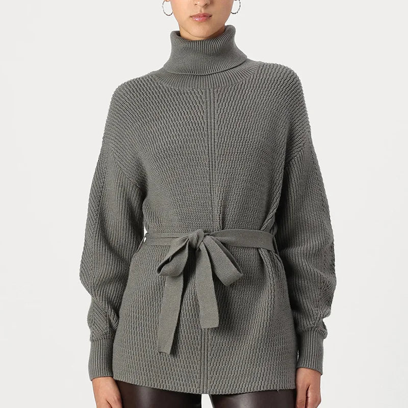 2026 Supplier Custom Women's Cardigan Knitwear Fashion Customized Luxury Ribbed Knit Cardigan Sweater With Tie Belt for Ladies
