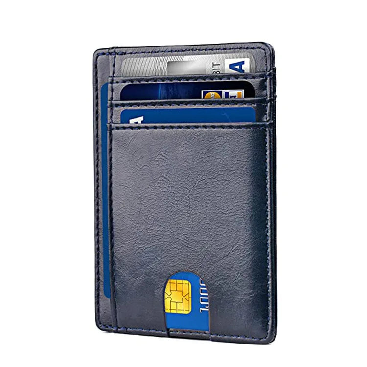 New Hot Sell Slim RFID Blocking Medium Size Card Holder for Mens & Womens Front Pocket Minimalist PU Leather Wallet
