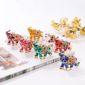 Retro Enamel Colorful Elephant Pendant Keyring 3D Elephant Keychain for Women Men Bag Jewelry Thailand Gifts