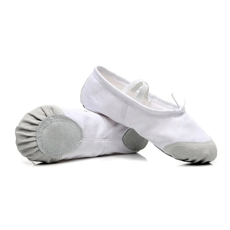 Professional Girls  Kids Canvas Ballet Shoes White Dance Ballet Slippers