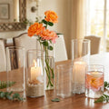 CE FCC ROHS Certified Luxury Clear Cylinder Glass Vase Lead Free Heat Resistant Anti Slip Anti Drop Reusable Glass Candlestick