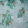 Graceful Green Color with Flower Design Burn Out Textile Silk Opal Fabric for Women Elegant Summer Dress
