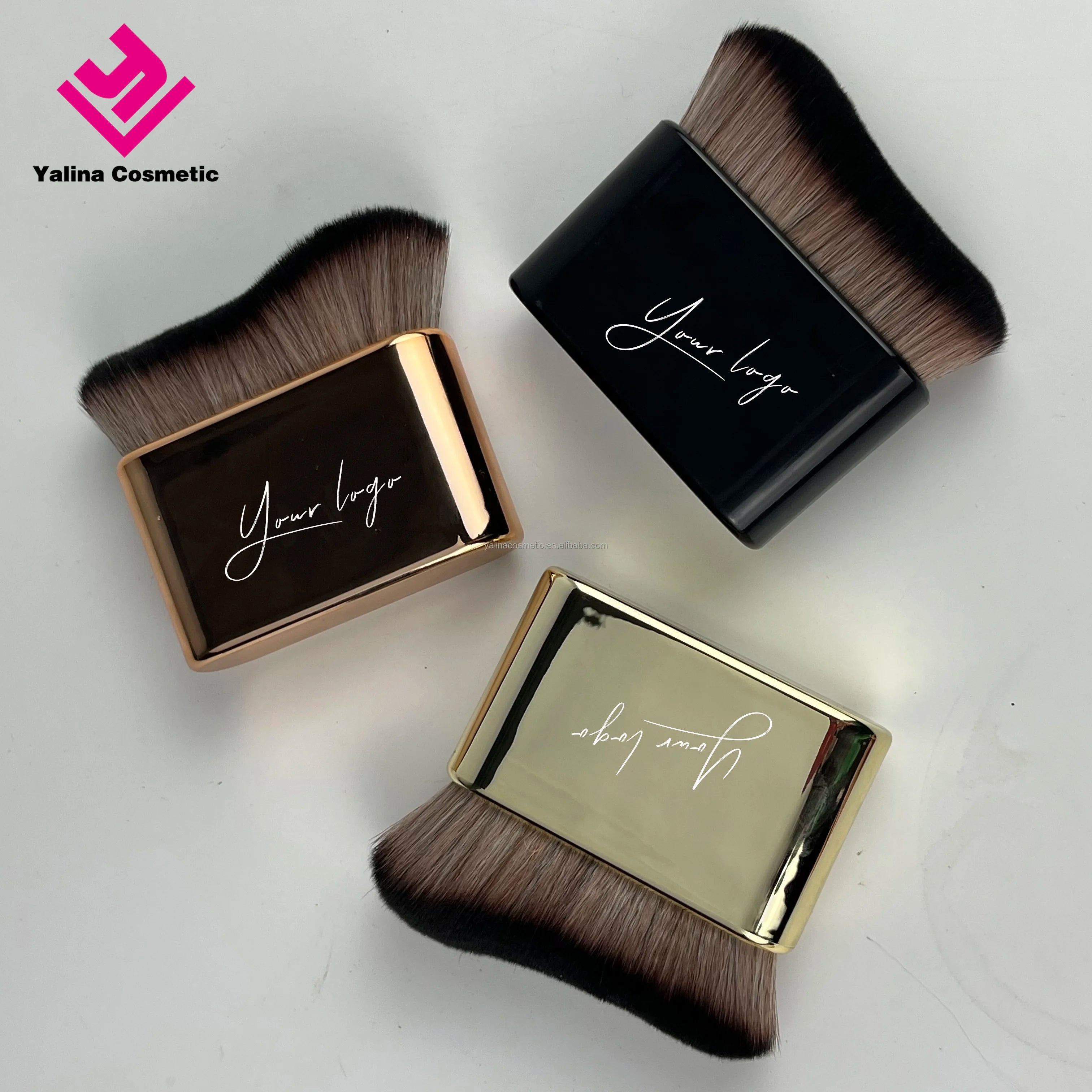 Custom Logo New Body Highlight Shinny Makeup Brush Kabuki Brush