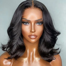 Fast Shipping Can Be Dyed 10inch Body Wave 4x4 Closure Short bob Wigs