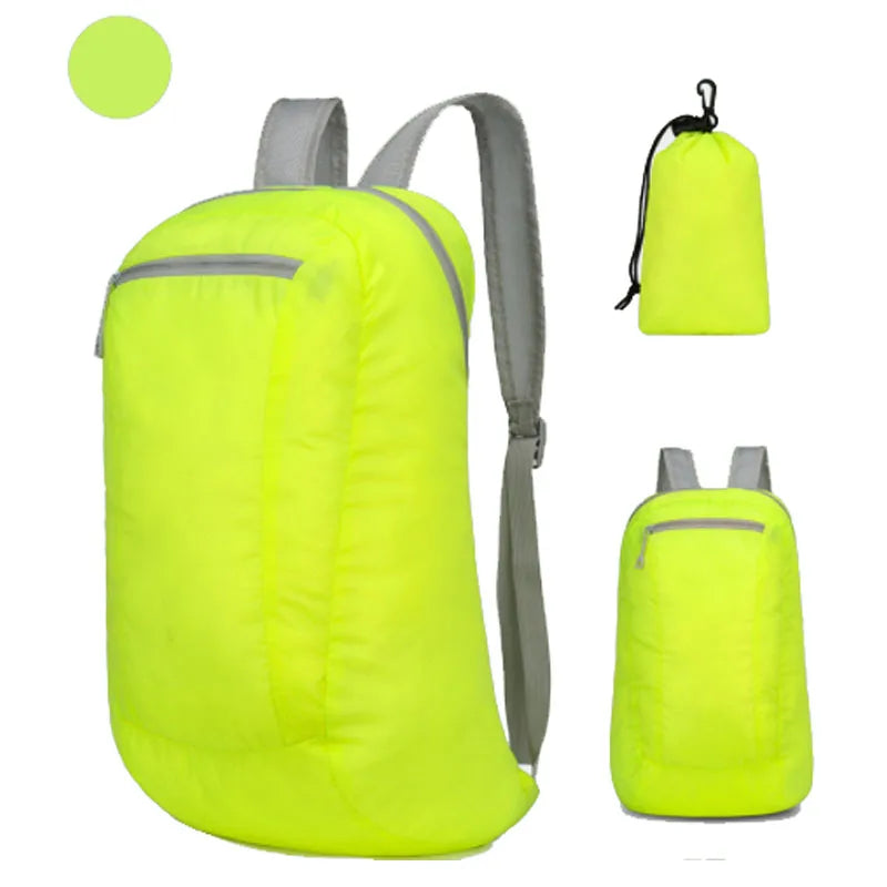 Custom Logo Fold-able Promotion School Bag for Adult Children School Student Outdoor Sport Backpack with Drawstring Pouch