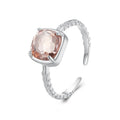 925 Sterling Silver Autumn Statement Ring Transparent Glass Luxury Finger Ring Daily Party Gift for Women Fine Jewelry BSR598