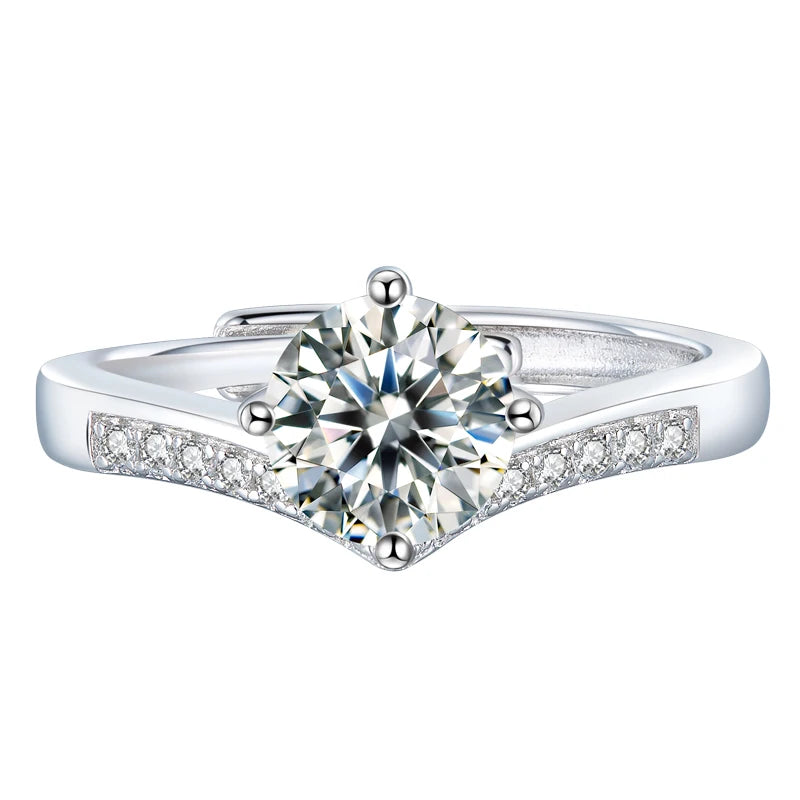 Abiding New Design 925 Sterling Silver Jewelry 1 Ct  Moissanite Engagement Ring for Women