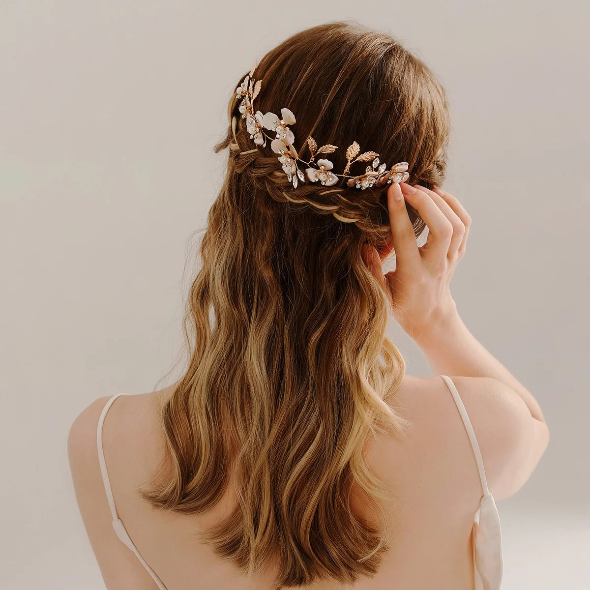 Miallo Luxurious Custom Pearl Double Hair Comb Women Metal Gold Leaf Rhinestone Wedding Bridal Hair Headpiece