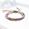Miyuki Seed Bead Hand Woven Beaded Bracelet Gradient Colorful Vintage Friendship Bracelet for Women