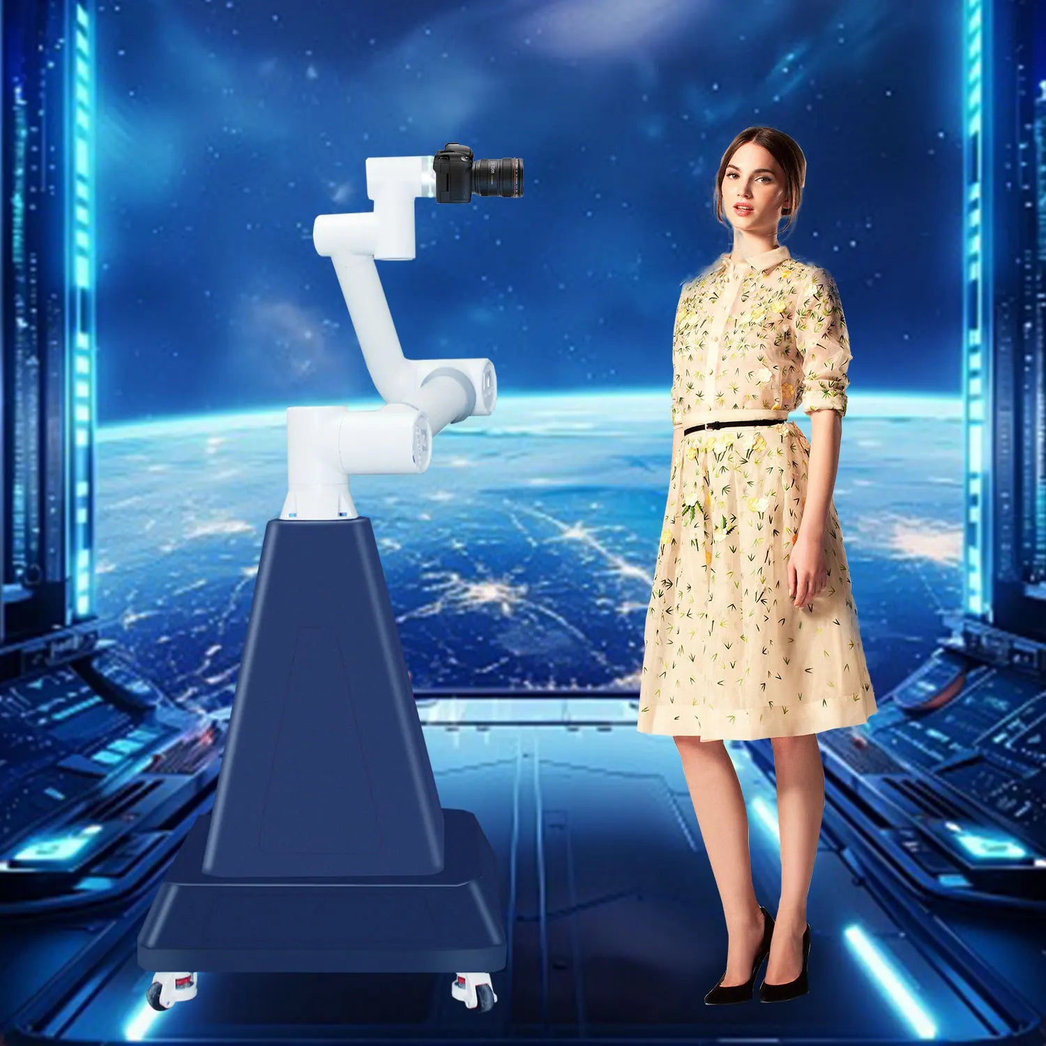 Remote Control Robotic Arm Photo Booth Photobooth Machine Multi-Directional Rotation to Capture Video