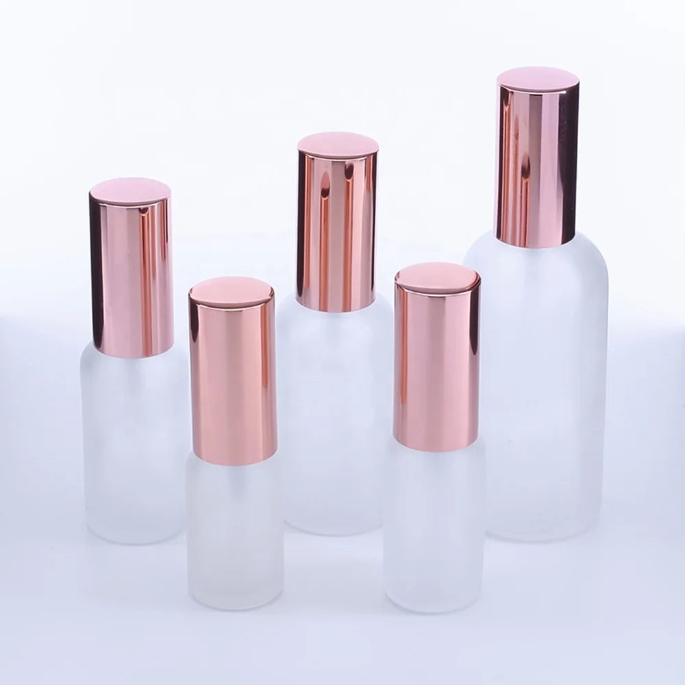 Cosmetic Packaging 5ml 10ml 15ml 30ml 50ml 100ml Empty Frosted Perfume Fine Mist Glass Spray Bottles With Rose Gold Sprayer