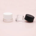 9ml 0.3oz childproof cosmetic eye cream packaging round clear jar and container with black matt cap in stock