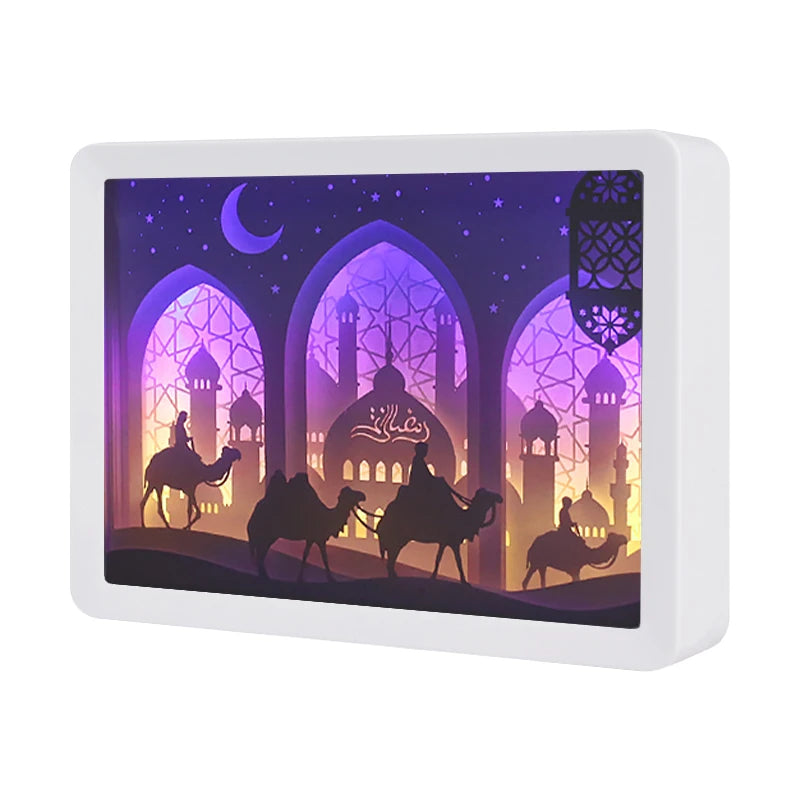Hot Selling Home Art Creative Paper Crafts Eid Mubarak Holiday Gift Set High-end Business Gifts Eid Mubarak Decorations