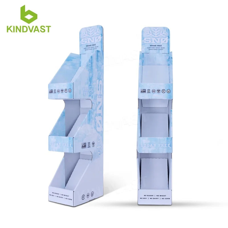 Custom Retail 3 Tier Cardboard Candy Dispenser Display Candy Display Racks
