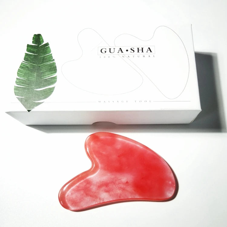 DIY Red jasper Gua Sha Comb Gua Sha Crystal Heart Body Gua Sha Stone with Box
