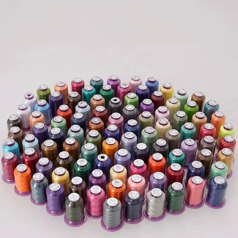 1 PCS 120D/2 Polyester Embroidery Thread Small Spool Colorful Thread for Computerized Embroidery Machine & Embroidery Machine