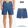 Custom Straight Leg Raw Hems Jeans Wash Frayed Denim Shorts for Men
