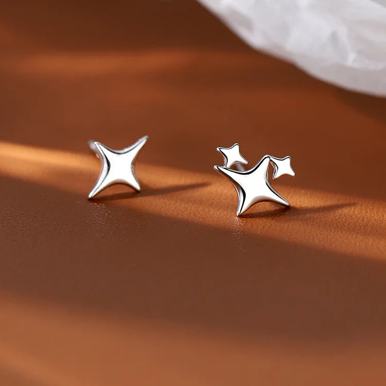 Summer Jewelry 925 Sterling  Silver Earrings Jewelry Star Shape Ear Stud Earrings for Girls