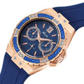 Miss Fox Women's Watches Luxury Fashion 2593 Diamond Rose Gold Chronograph Pink Rubber Band Ladies Watches Quartz Wristwatches