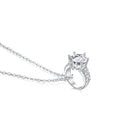 New Fine Jewelry 925 Sterling Silver Circle Pendant Necklace Cz Cubic Zirconia Hollow Wedding Ring Pendant Necklace For Women