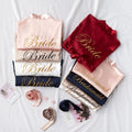 SFY-YH35040 Bridesmaid Robes Bridal Robes Bride Dressing Gown Wholesale Satin Silk Embroidery Wedding Ladies Sleeve Robe