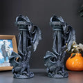 Resin Dragon Pedestal Decor (Set of 2) - Intricate Sculpted DesignResin Material Gothic Style Ideal for Home Tabletop Display