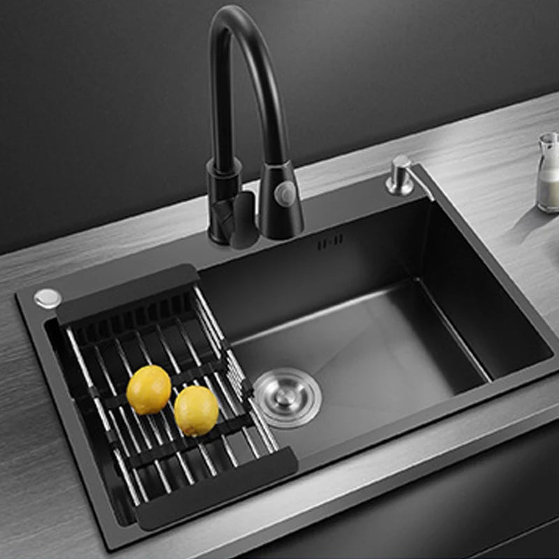 2025 Black Stainless Steel 304 Single Bowl Kitchen Sink