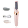 Electric Foot File Callus Remover Rechargeable Pedicure Tools Foot Care Kit with 2 Roller Heads