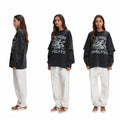 Custom 100% Cotton Men's Oversized T-Shirt Acid Washed Double-Layer Long Sleeve with Vintage Graphic DTG Printing