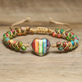 Newest Imperial Jasper Bracelet for Women Jewelry Spiritual Heart Charm Handwoven Adjustable Dainty Chakra Bracelet