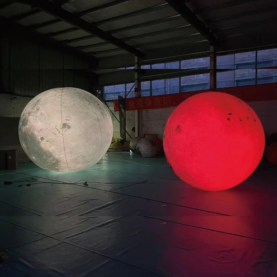 TianYi Tech Solar System Inflatable Planets Decorative Balloon Mars Venus Saturn Mercury Moon Earth Balloon with Light