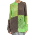 Wholesale Custom Green Colour-Block Knit Sweater for Women New Design Hollow-Out Holiday Casual Style for Spring Season Front