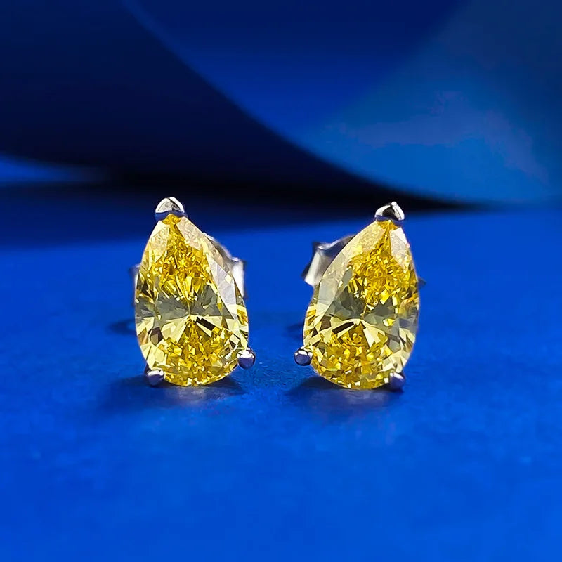 925 Sterling Silver 5*8mm Pear Shaped Cut Zircon Teardrop Earrings for Women