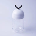 Hot Sale Cute Antler 350ml/500ml PET Transparent Milk Tea Bottle Plastic Beverage/Juice/Coffee Container White Screw Cap Seal