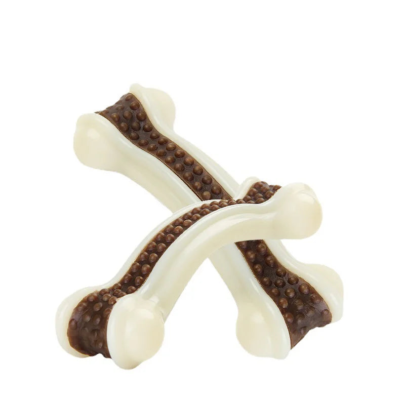 Indestructible Dog Chew Teething Bone Toys Durable Beef Flavor Nylon Dog Chew Toy Bone for Aggressive Chewers