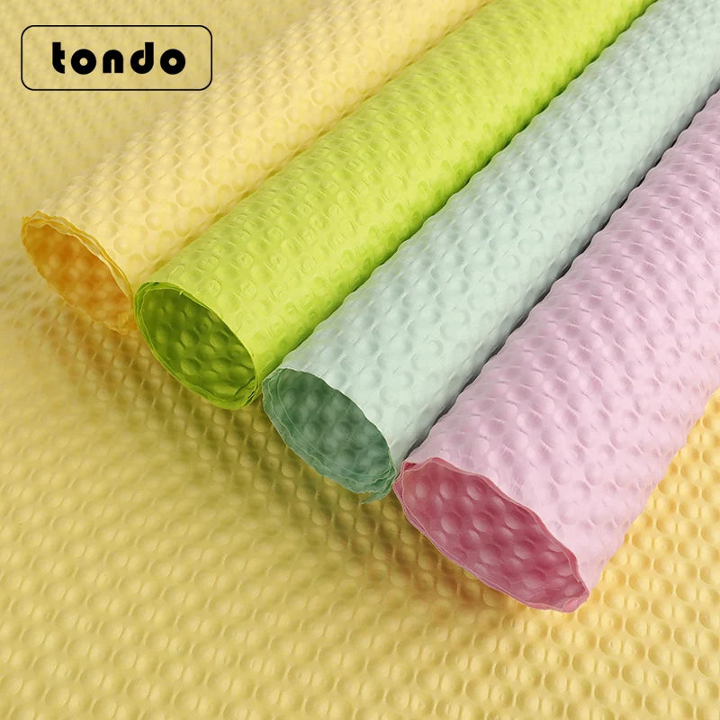 Tondo Flower Wrapping Paper Valentine's Day Puff Art Paper Florist Embossed Thickened Waterproof Bouquet Floral Wrapping Paper