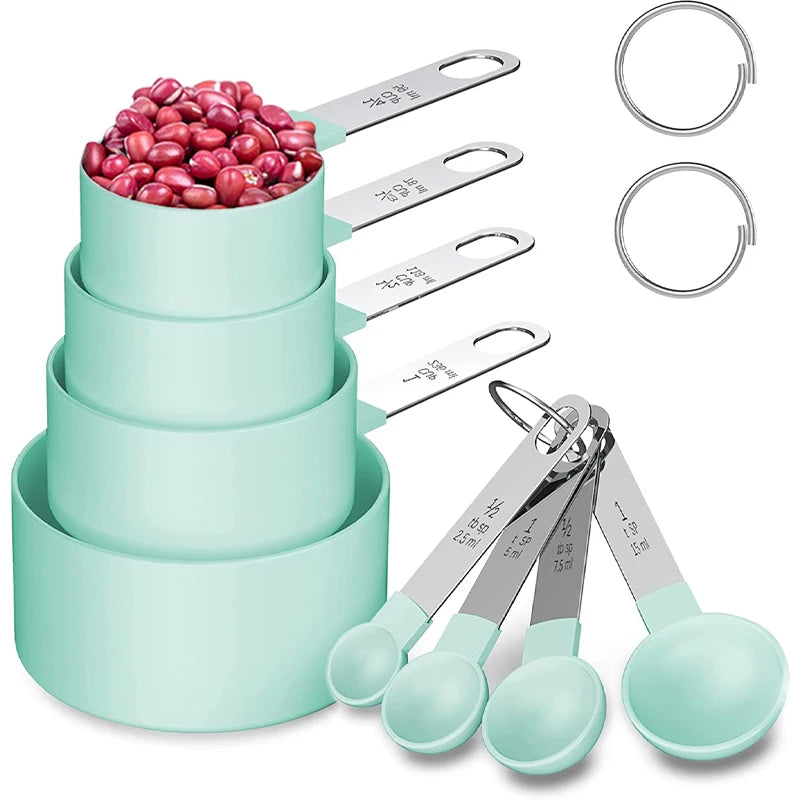 Multipurpose Eco-friendly Non-stick Plastic Measuring Cups and Spoons Set for Baking