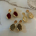 2023 New Fashion Geometric Square Stud Earrings Korean Acrylic Resin & Alloy Metal Trendy Hanging Drop Design