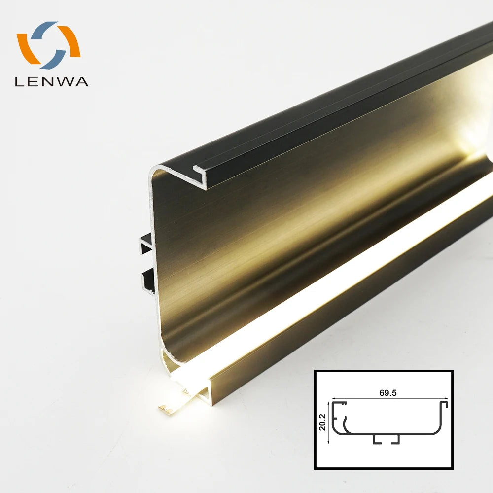 LENWA Aluminium New Arrival Gola Shape Led Door Handles for Kitchen Cabinet