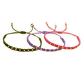Inspire Stainless Steel Jewelry Wholesale Handmade Simple Red Pink Rope Friendship Bracelet With Circle Charm