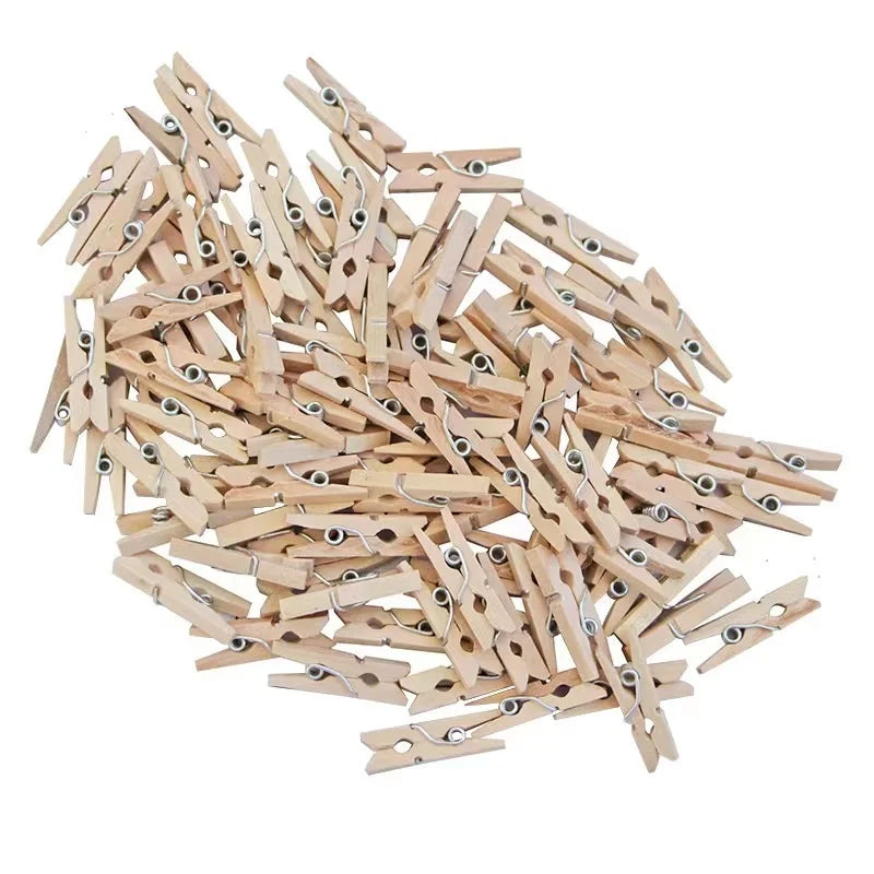 Bambus Wholesale Mini Wooden Clothes Pegs and Clip Colorful Printing logo Different Size Wooden Pegs for Cloth