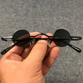 Newest Round Retro Small Frame Sunglasses Metal Punk Style Sunglasses Ultra Small Frame Style Hip-Hop Concave Design Sunglasses
