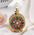Retro Arab Style 15ml 25ml Gold Silver Black Antiqued Vintage Craft Gift Home Decoration Glass Alloy Empty Perfume Bottle