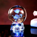 Light up Laser Solar System Milky Way Glass Crystalball with Wood Led Light Base MH-Q0245