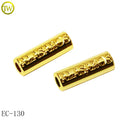 High Quality Swimsuit Hardware Gold Rope Stopper Custom Engraved Name Metal Drawstring Cord End Cap for Coat